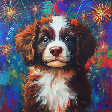 Patriotic Dog Sign, DCO-13367, Sign For Wreath, 10x10